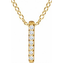 14K Yellow .05 CTW Diamond Bar 16-18 Necklace - 65221860000P