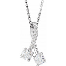 14K White 1/2 CTW Diamond Freeform 16-18 Necklace - 8672860020P