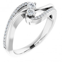 14K White 1/4 CTW Diamond Two Stone Ring - 65222360000P