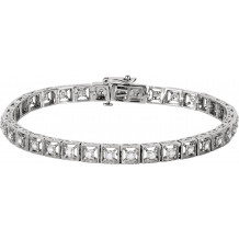 14K White 1/2 CTW Diamond Fashion Tennis 7 Bracelet - 65126160001P