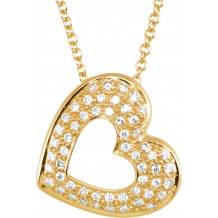 14K Yellow 1/4 CTW Diamond Heart 18 Necklace - 69953100P