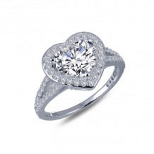 Lafonn Heart-Shaped Halo Engagement Ring - R0154CLP05