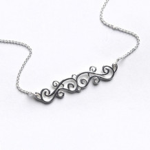 Southern Gates Sterling Silver Scroll Bar Necklace