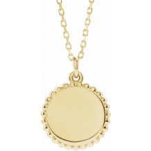 14K Yellow Beaded Disc 16-18 Necklace - 86472117P