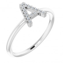 14K White .06 CTW Diamond Initial A Ring - 1238346000P