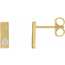 14K Yellow .06 CTW Diamond Bar Earrings - 867826001P