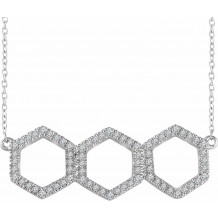 14K White 1/4 CTW Diamond Geometric 16-18 Necklace - 65230960000P