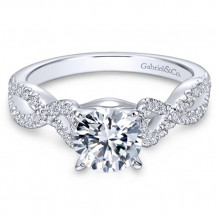 Gabriel & Co. 14k White Gold Contemporary Twisted Engagement Ring - ER7805W44JJ