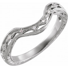 14K White .04 CTW Diamond Matching Band for 7x5 Emerald Ring - 651582133P