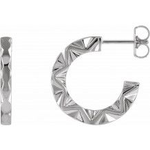 Platinum Geometric Hoop Earrings - 86849603P