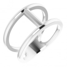14K White 11.3 mm Negative Space Ring - 51643101P