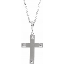 14K White Cross 20 Necklace - R42380205P