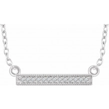 14K White .05 CTW Diamond Bar 16-18 Necklace - 65278560002P