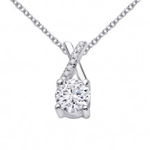 Sterling Silver Lassaire Simulated Diamond 18 Inch Necklace