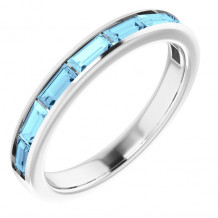 14K White Aquamarine Ring - 12293260006P