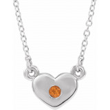 14K White Citrine Heart 16 Necklace - 8633560052P photo