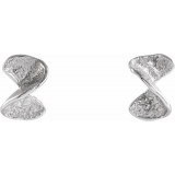 14K White Twisted Stud Earrings with Backs - 653552101P photo 2