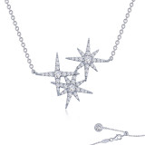 Lafonn Platinum Star Cluster Necklace - N0246CLP20 photo
