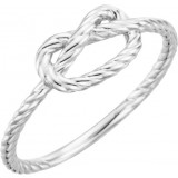 14K White Rope Knot Ring - 51428102P photo