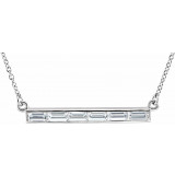 14K White 3/4 CTW Diamond Bar 17 Necklace - 863616000P photo