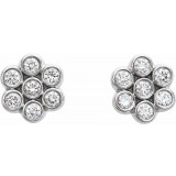 14K White 1/4 CTW Diamond Cluster Earrings - 86462600P photo 2