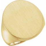 14K Yellow 22x20 mm Oval Signet Ring - 9600123834P photo