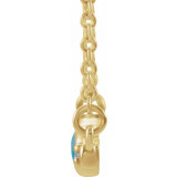 14K Yellow Turquoise & 1/8 CTW Diamond Bar 18 Necklace - 86817626P photo 2