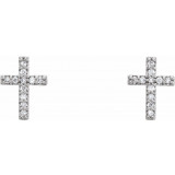 14K White .05 CTW Diamond Cross Earrings - R17013600P photo 2