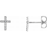 14K White .05 CTW Diamond Cross Earrings - R17013600P photo
