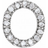14K White .07 CTW Diamond Single Initial O Earring - 867976071P photo