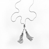 Southern Gates Sterling Silver Double Tassel Lariat Necklace photo