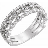 14K White 1/8 CTW Stackable Diamond Ring - 123124600P photo