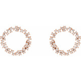 14K Rose 3/4 CTW Diamond Circle Earrings - 65357960002P photo 2