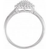14K White 1/5 CTW Diamond Rectangle Cluster Ring - 65224560000P photo 2