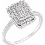 14K White 1/5 CTW Diamond Rectangle Cluster Ring - 65224560000P photo
