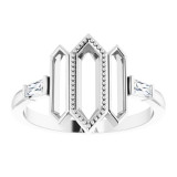 14K White 1/8 CTW Diamond Geometric Ring - 123966600P photo 3