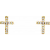 14K Yellow .05 CTW Diamond Cross Earrings - R17013601P photo 2