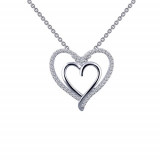 Lafonn Double-Heart Pendant Necklace - P0150CLP18 photo