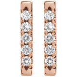 14K Rose 1/8 CTW Diamond French-Set Bar Earrings - 87066602P photo 2