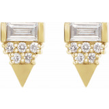 14K Yellow 1/4 CTW Diamond Geometric Earrings - 87063601P photo 2