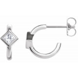 14K White 1/3 CTW Diamond Hoop Earrings - 87081605P photo