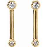 14K Yellow 1/5 CTW Diamond Bezel-Set Bar Earrings - 87007601P photo 2