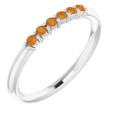 14K White Citrine Stackable Ring - 123288640P photo