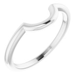 14K White Matching Band for 6.5 mm Engagement Ring - 122960600P photo
