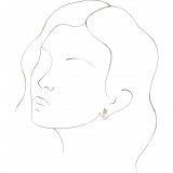 14K Yellow Freshwater Cultured Pearl & 3/8 CTW Diamond Earrings - 86891606P photo 3