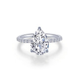 Lafonn Platinum Pear-Shaped Solitaire Engagement Ring - R0483CLP05 photo