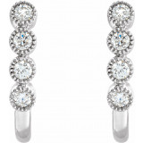 14K White 1/4 CTW Diamond J-Hoop Earrings - 653413601P photo 2