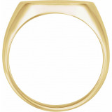 14K Yellow 18x16 mm Oval Signet Ring - 9600123830P photo 2