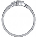 14K White .02 CTW Diamond Double Heart Ring - 60364251555P photo 2