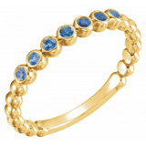 14K Yellow Blue Sapphire Stackable Ring - 7181360015P photo